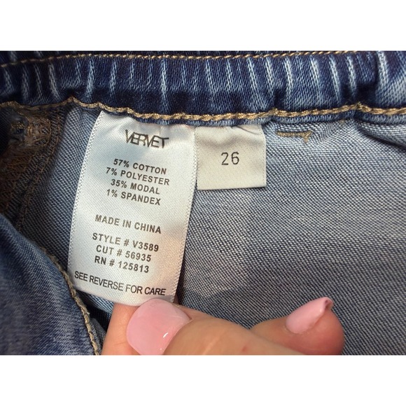 Vervet Los Angeles Womens Wide Leg Cuff Jeans Medium Wash Size 26 - Picture 9 of 10